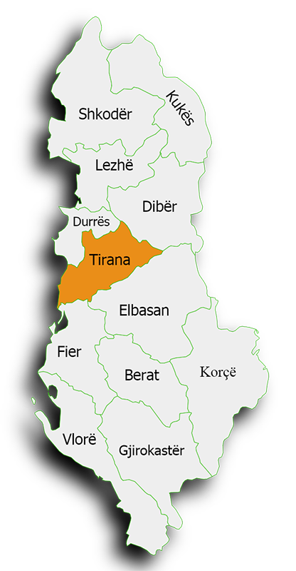 mapa Albánie