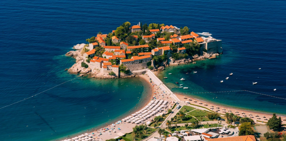 Sveti Stefan-stranden