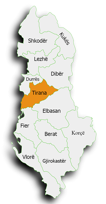 mapa Albánie 1