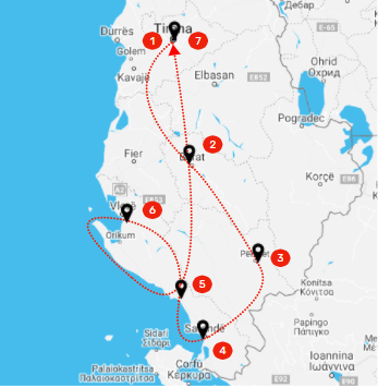 мапа на турнеја